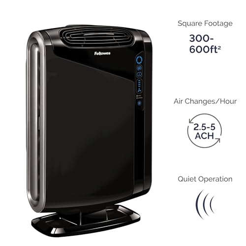 Image of Fellowes AeraMax 290 Air Purifier Mold, Odors, Dust, Smoke, Allergens and Germs with True HEPA Filter and 4-Stage Purification, Large Room 300-600 sq. ft., Black