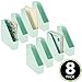 mDesign Plastic Sturdy File Folder Bin Storage Organizer - Vertical with Handle - Holds Notebooks, Binders, Envelopes, Magazines - Container for Home Office and Work Desktops - 8 Pack - Mint Green