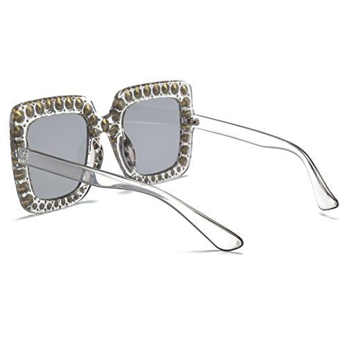 Armear Trendy Rhinestone Square Sunglasses Women Oversized Crystal Frame Designer Gradient Lens Eyeglasses 67mm4