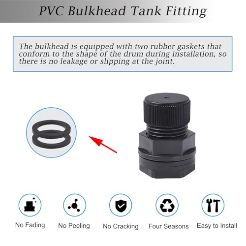 Walkinginrain Garden Hose Bulkhead Fitting with Plug, Dual 1/2" Female NPT x 3/4" Male GHT (Garden Hose Thread) Bulkhead Tank Fitting for Rain Barrels, Aquariums (10 Pack) by walkinginrain - Image 5