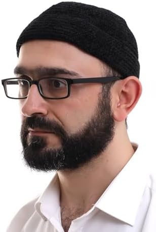 ihvan online Kufi Hats for Men, Taqiya, Takke, Turkish Muslim Winter Velvet Roll-up Edge Prayer Skullcaps, Islamic Gifts