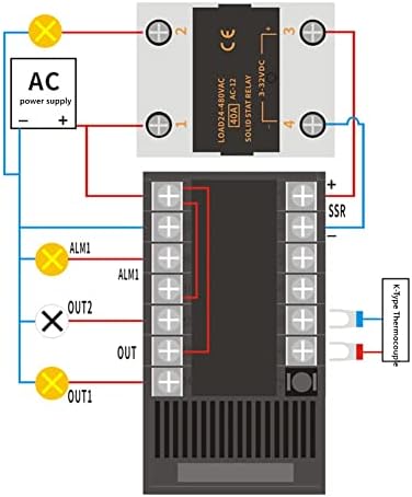 PID Temperature Controller CHB402 AC180-240V Intelligent Digital Temperature Controller K-Type Thermocouple 0-400℃ with Screw Fixing Bracket