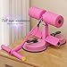 abs master sit up bar,sit ups foot holder with Elastic 2 Suction Cups and Pull Rope Portable Sit Up Assistant Device for Home Workout (pink)