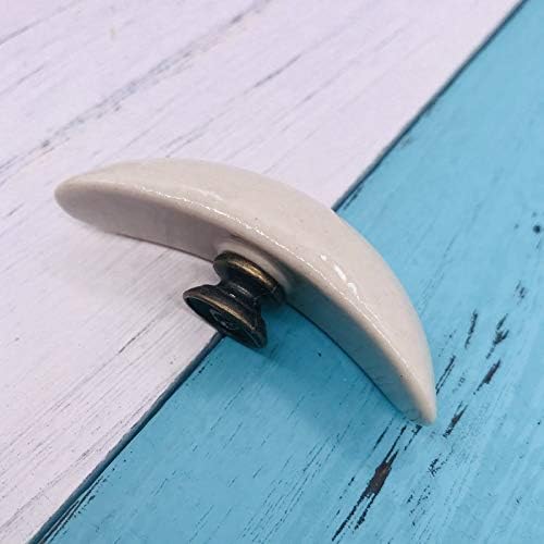 Children Room Knobs and Handles Crescent Moon Shape Ceramic Furniture Handles Door Knob Kids Drawer Cabinet Pulls - (Color: Middle one 65mm)