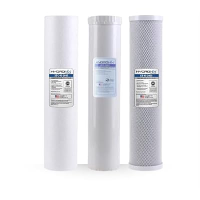 AFWFilters 20-inch High Flow 3 Stage Whole House Filter Replacement Kit with Sediment, GAC, and Carbon Block Filters; 4.5" x 20" Replacement Filters Fits All Standard-Universal 20" Housings