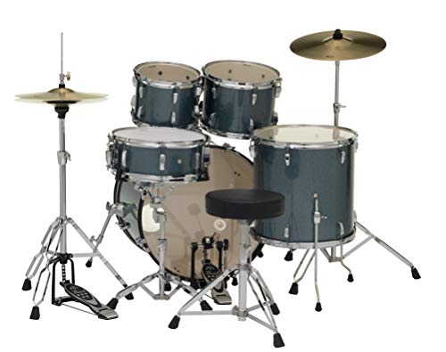 Image of Pearl, Drum Set, 5 Pcs, Roadshow, W /Stands & Cymbals -Aqua Blue Glitter RS525SC /C (703)