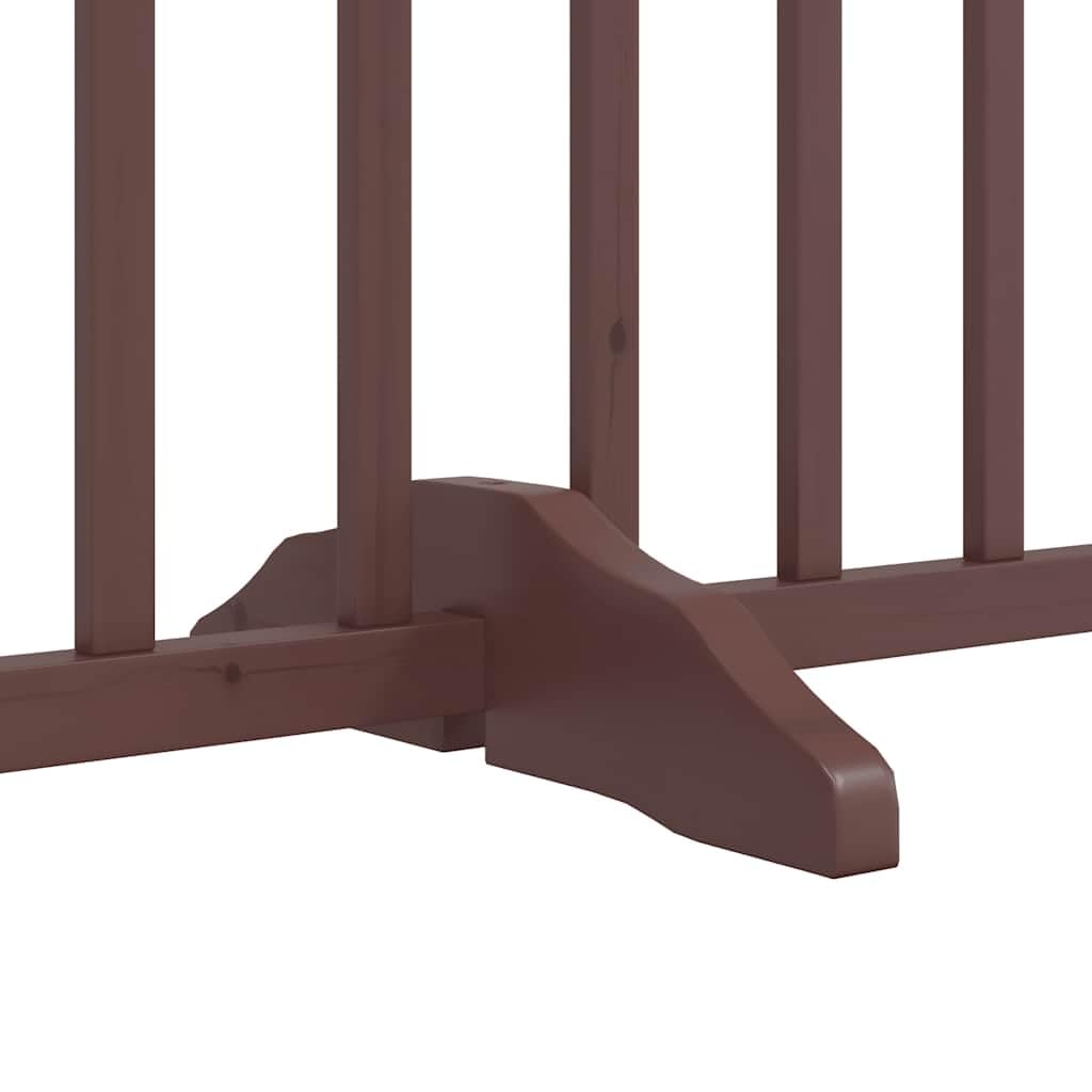 vidaXL Puerta de Perros Plegable 12 Paneles Madera álamo marrón 960 cm