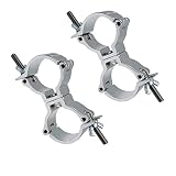 Gchee Stage Light swivel dual Truss O Clamps Load 22lbs/165lbs/220lbs Heavy Duty DJ Aluminum Alloy Lighting Hook Mount Fit 1-1/4-1-3/8 inches Pipe Dia (1.88-2inch -2pcs)