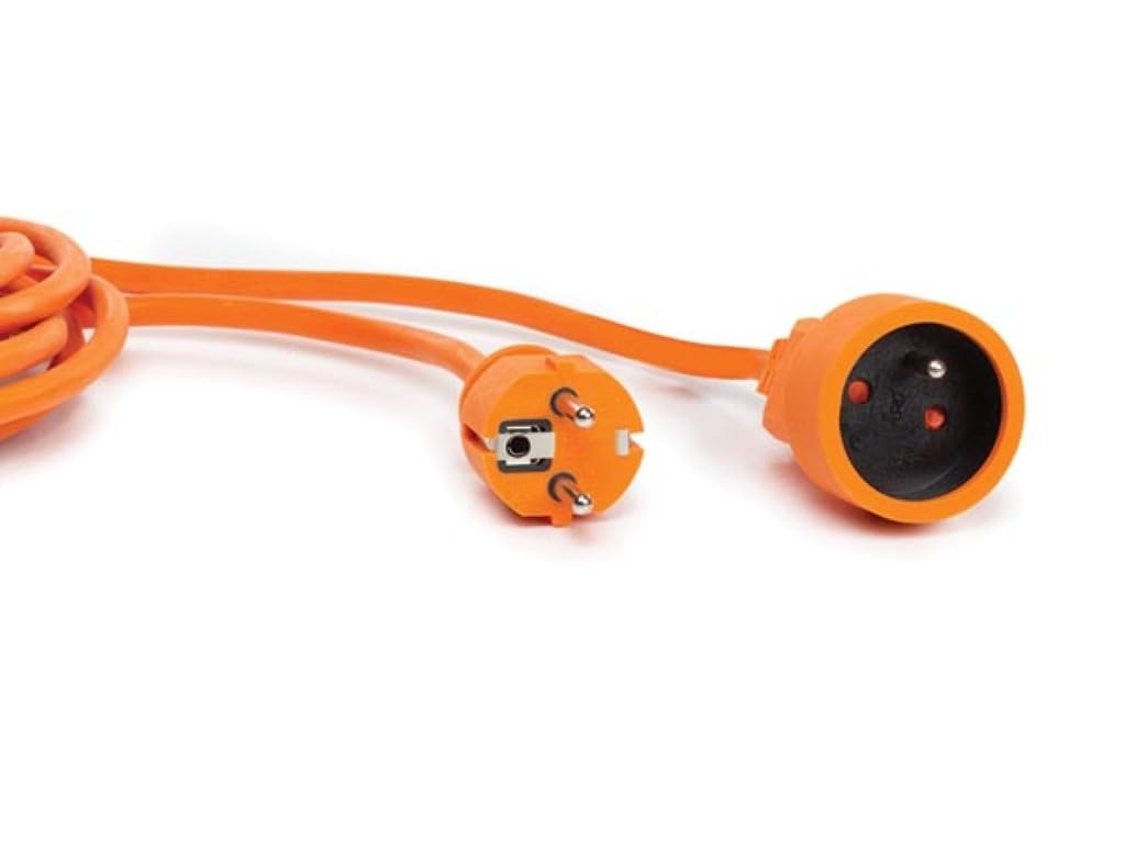 Rallonge électrique Perel 20m - 16A/3500W, 3 Fils 1.5mm², Prise E/F, Orange, Pour Intérieur - 8