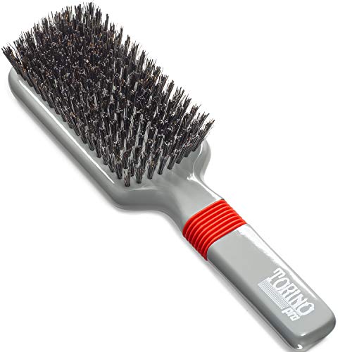 Torino Pro Hard Wave Brush By Brush King - #1570 - Rubber grip Vertical Brush - 9 row - 360 wave brushes- Great for wolfing