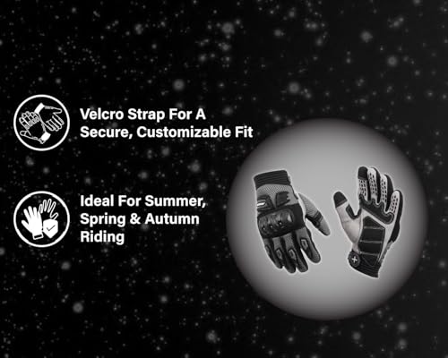 Image of Axor Airstream Riding Gloves Providing Enhanced Grip and Impact Protection with Touchscreen Functionality and an Adjustable Fit-Black Grey-M