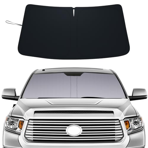 Windshield Sun Shade for Toyota Tundra 2014-2021, Custom Fit Foldable Front Window Sunshade Sun Visor Protector, Block UV Rays Keep Your Car Cooler
