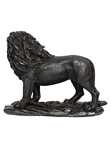 Image of eCraftIndia Handcrafted Polyresin and Bronze Lion Statue Animal Figurine Decorative Showpiece for Home, Living Rooms, Office, Entertainment Spaces for Wildlife Enthusiasts
