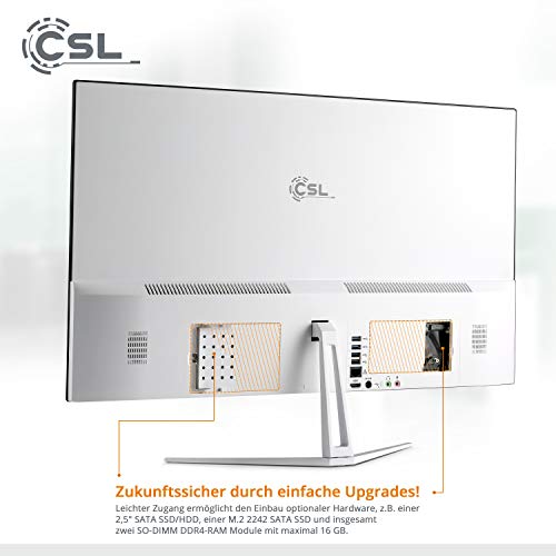 All-in-One-PC CSL Unity F27W-GLS, 68,58 cm (27 Zoll,1920x1080 Full HD) - Lautloser AIO (Intel N4120 CPU 4x2600 MHz, 128 GB SSD, 8 GB DDR4-RAM, Windows 11 Home), weiß – Bild 7