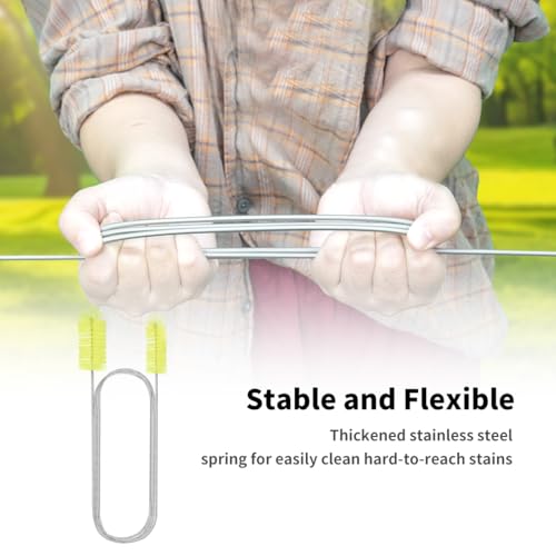 Image of Flexible Drain Brush, 66 inch Extra Long Pipe Cleaners with 2 Pcs Straw Brush