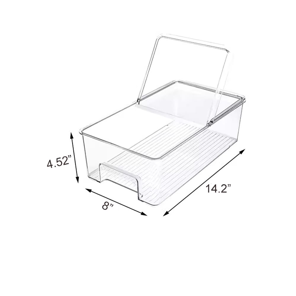 Contenedores para congelador, contenedores de almacenamiento de alimentos, contenedores de refrigerador, organizador de plástico para refrigerador, congelador, despensa, cocina, organizador para 5