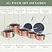 Nuwave Healthy Duralon Blue Ceramic Nonstick Cookware Set, Diamond Infused Scratch-Resistant, PFAS Free, Dishwasher & Oven Safe, Induction Ready & Evenly Heats,Tempered Glass Lids & Stay-Cool Handles