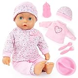 Bayer Design 93610AA Poupée bébé, Poupon 36 cm, Yeux dormeurs, Corps Souple, vêtements supplémentaires, Accessoires