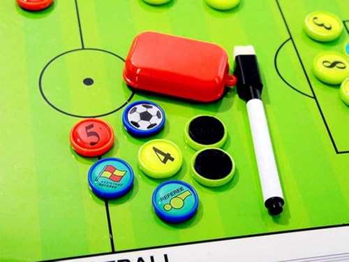 Image of SLYK Portable Double-Sided Magnetic Coaching Board for Football, 18 x 12 inch, Professional Winning Strategy Training Assistant Tactics Board with Erasable Write-Wipe 2 in 1 Marker Pen