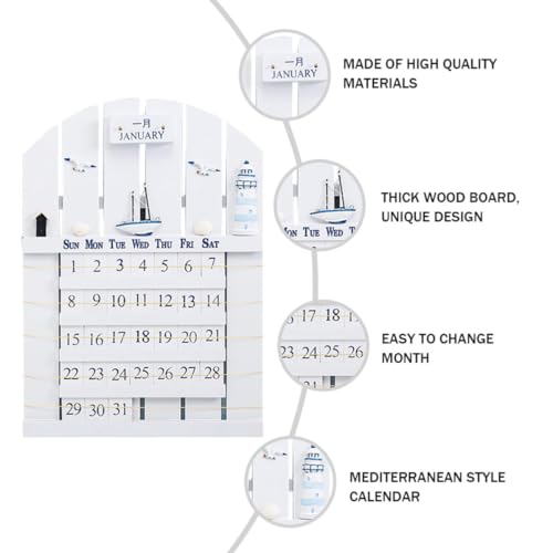 Calendario perpetuo de madera que soluciona el cambio de almanaque anual 3