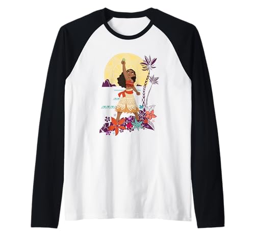 T-shirt Vaiana fille style baseball imprimé symbole Coeur de Te Fiti magique