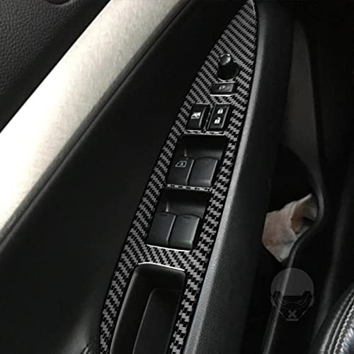 NVCNX Real Premium Carbon Fiber Compatible with Infiniti G35 X S 2007 2008 Sedan Car Accessories Interior Trim Door Side Window Lift Switch Panel Cover Sticker Decal Black - A by NVCNX - Image 4
