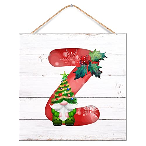 Décoration murale bois Père Noël initiale Z pour suspendre maison
