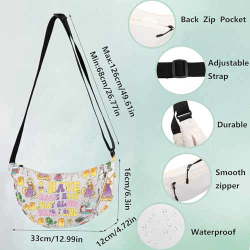 WZMPA Princess Hair & Sun Crossbody Bag Fairy Tales Fans Gift I Have Magic Hair That Glows When I Sing Princ Shoulder Bag2