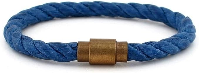 Solfera MAVİ HALAT BRONZ METAL MANYETİK KLİPSLİ ERKEK BİLEKLİK BT392