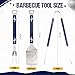 Jingmore 3 Pcs Navy Blue Football BBQ Tools Gift Set for Men Dad Game Day Grilling Accessories with Spatula, Tongs, Fork, Gifts for Christmas, Football Fans, Tailgate Party, Birthday, Father's Day