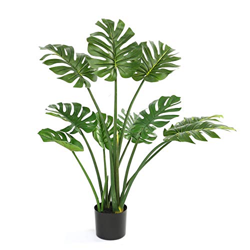 DIIGER Faux Plants Indoor Tree,Artificial Ali Tree,29.5\" Tall,Green Plant Interior Decor,Living Room Fake Plants in Pot for Home Office Perfect Housewarming Gift