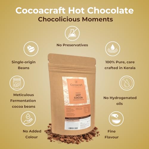 Image of Cocoacraft Hot Cocoa Chocolate Mix (1KG) Drinking Hot Chocolate Mix with 22% Cocoa Butter |100% Natural |