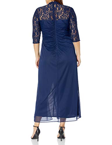 Image of Alex Evenings Womens Plus Size Long Sleeve Sweetheart Neckline Dress