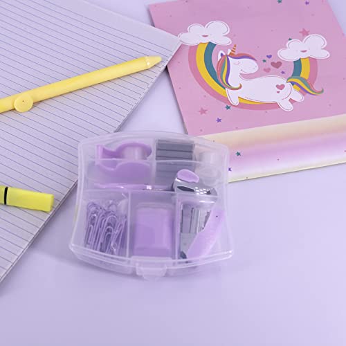 Yizocenguo Mini Office Supply Kits – Includes Mini Stapler,Scissors, Staple Remover, Staples, Tape Dispenser (Purple) - Cosy Home Interiors Yizocenguo Mini Office Supply Kits – Includes Mini Stapler,Scissors, Staple Remover, Staples, Tape Dispenser (Purple) - Image 6
