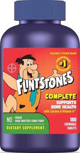 Flintstones Vitamins Chewable Kids Vitamins Complete Multivitamin for Kids and Toddlers with Iron Calcium Vitamin C Vitamin D & more 180 count(Pack of 1)(Packaging May Vary)