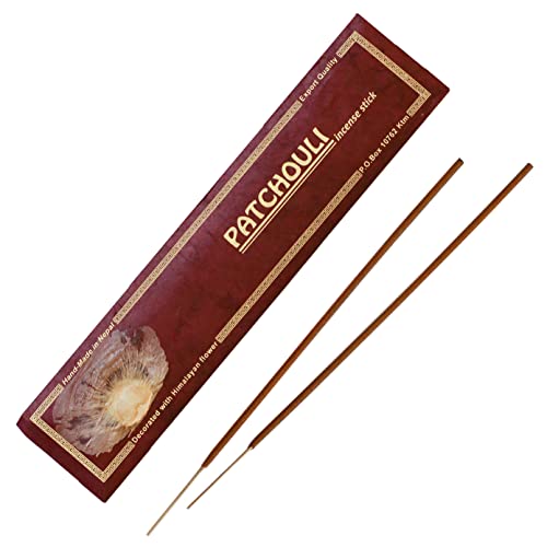 Lot de 15 bâtonnets d'encens Patchouli au Népal 100 % naturel