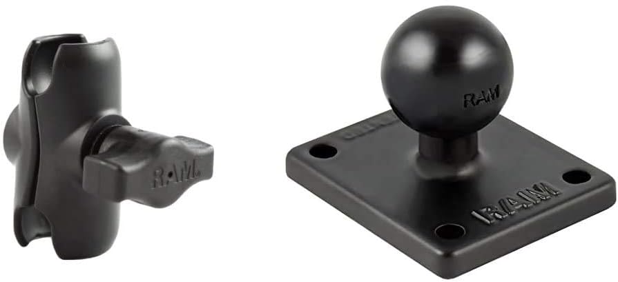 Amazon Ram Mounts ラムマウント アーム部 ショートアーム アルミ 約60mm ブラック Ram B 201u A マウント部 2x1 7ベース Ampsホールパターン ブラック Ram B 347u セット買い マウントステー ホルダー 車 バイク