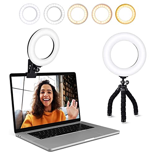 Alliteqwe Ringlicht Clip Laptop mit Stativclip Videokonferenzlicht für Video Schminke – Bild 3