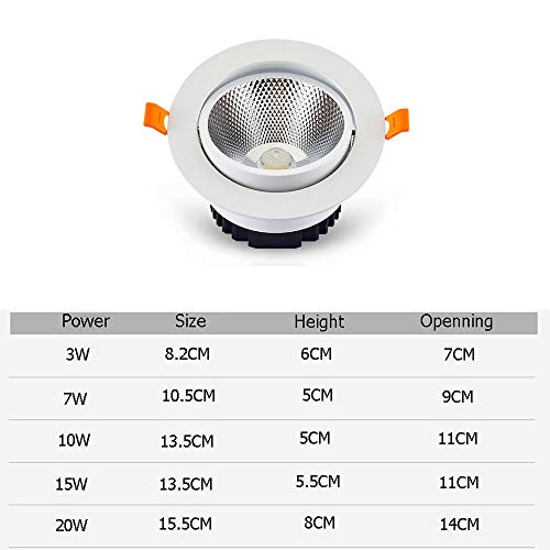 Processeur rotatif en retrait LED downlight encastrable pour plafond intérieur