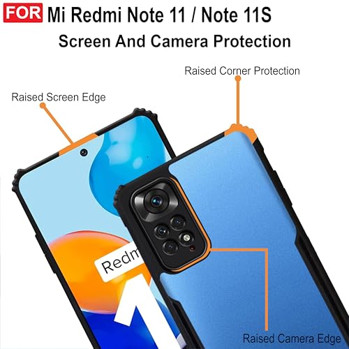 Zapcase Back Case Cover for Mi Redmi Note 11 / Mi Redmi Note 11s | Compatible for Mi Redmi Note 11 / Mi Redmi Note 11s Back Case Cover | Clear Case with Camera Protection | (TPU + PC | Matte Black) 5 41Qf9Geh wL