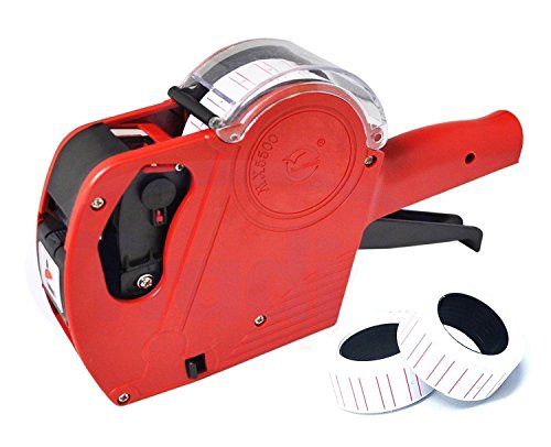 Mcupper-MX5500 EOS 8 Digits Price Tag Gun Labeler Labeller Included Labels & Spare Ink (Red)