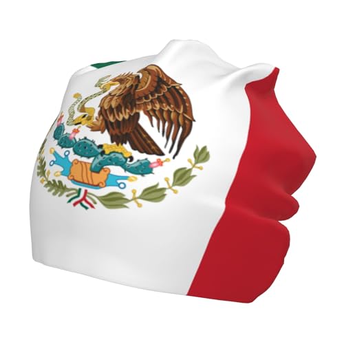 Flag of Mexico Children Hip Hop Knitted Hat Kids Elastic Leisure Knit Cap Warm Sleep Beanies Black