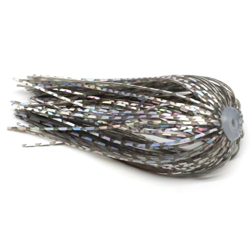 Harmony Fishing – Quick Change Umbrella Skirts for Fishing Jigs, Spinnerbaits, Buzzbaits, Lures, Baits (10 Pack) (Chrome)