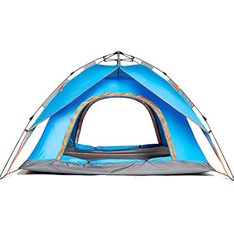 Mhwlai 3-4 People Automatic Folding Tent, Outdoor Camping Tent Double Door Double Door Tent, Suitable for Parks, Camping, Beaches, Picnics, Fishing,Black Cover