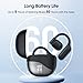 EXECCZO True Open Ear Headphones for Long-Lasting Comfort, 5.4 Bluetooth OWS Earbuds Sport Earphones with LED Display IPX5 Waterproof for Workout, Sports, Driving, Running (Black)