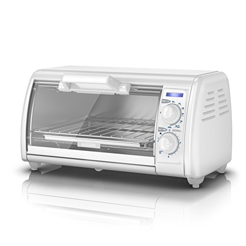 BLACK+DECKER TRO420 4-Slice Toaster Oven, White