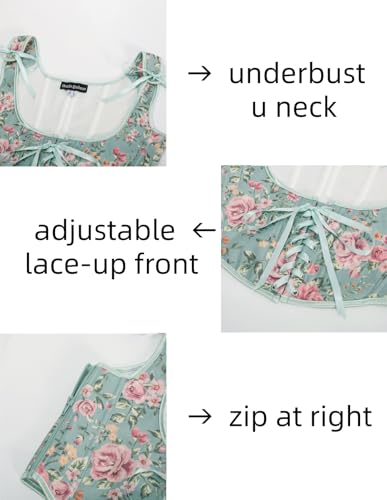 Image of Scarlet Darkness Women's Underbust Corset Top Renaissance Medieval Lace-up Boned Fairycore Pirate Corsets