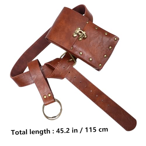 1 Set Medieval Renaissance Embossed PU Sword Belt with Loop Vintage Cosplay Accessory for Stage and Costume for Steampunk and Historical Events2