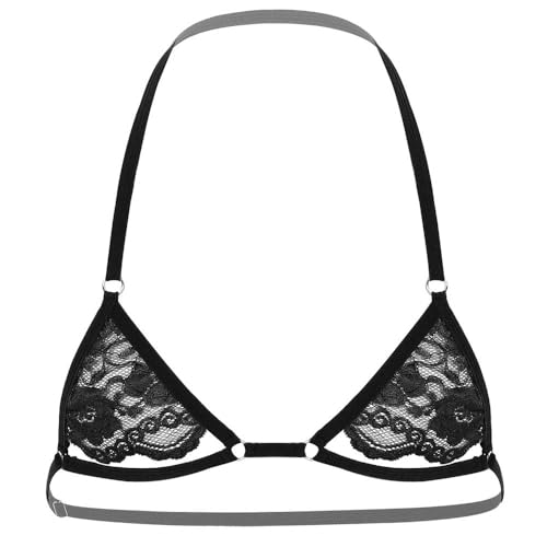 Men Sissy Lace Bra Bralette Tops Crossdresser Gay Underwear Strap Girly Halter Sexy Lingerie...