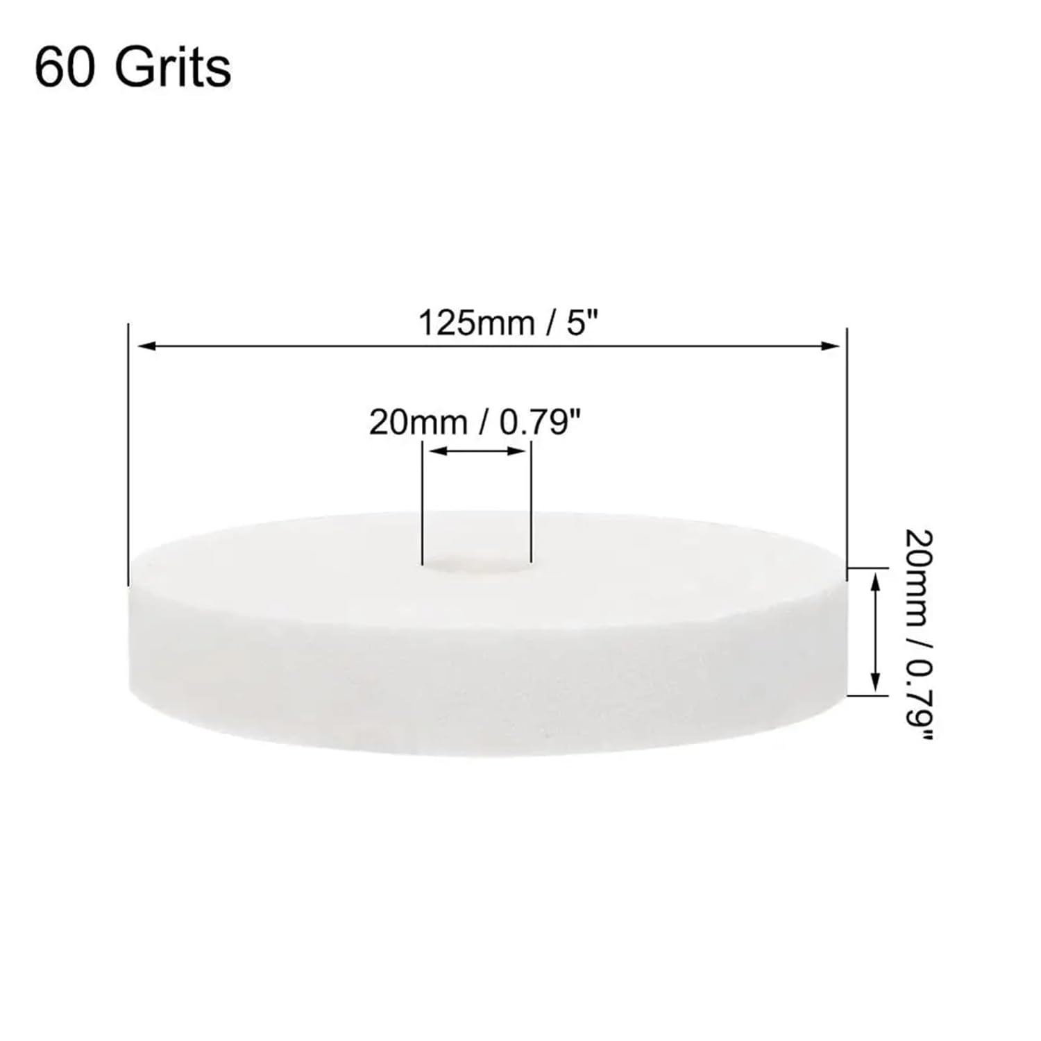 1pc 4/5 Inch Bench Grinding Wheel Polishing Pad Grinding Disc Stone Surface Grinding Ceramic Metal Grinder Rotating Tool(5inch 60 Grits White)